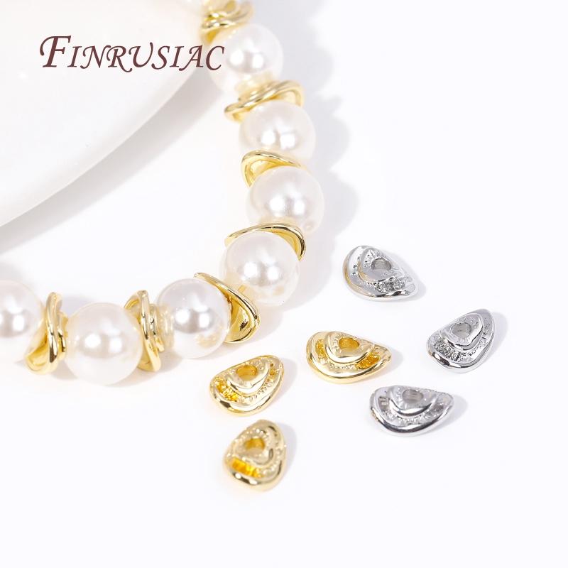 18K Gold Plated Round Curved Disks Spacer Beads Brass Metal Separator Beads For Jewelry Making Supplies DIY Accessories