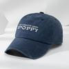Poppy Letters Three-dimensional Embroidered Baseball Cap Classic Washed Old Retro Peaked Cap Soft Top Adjustable