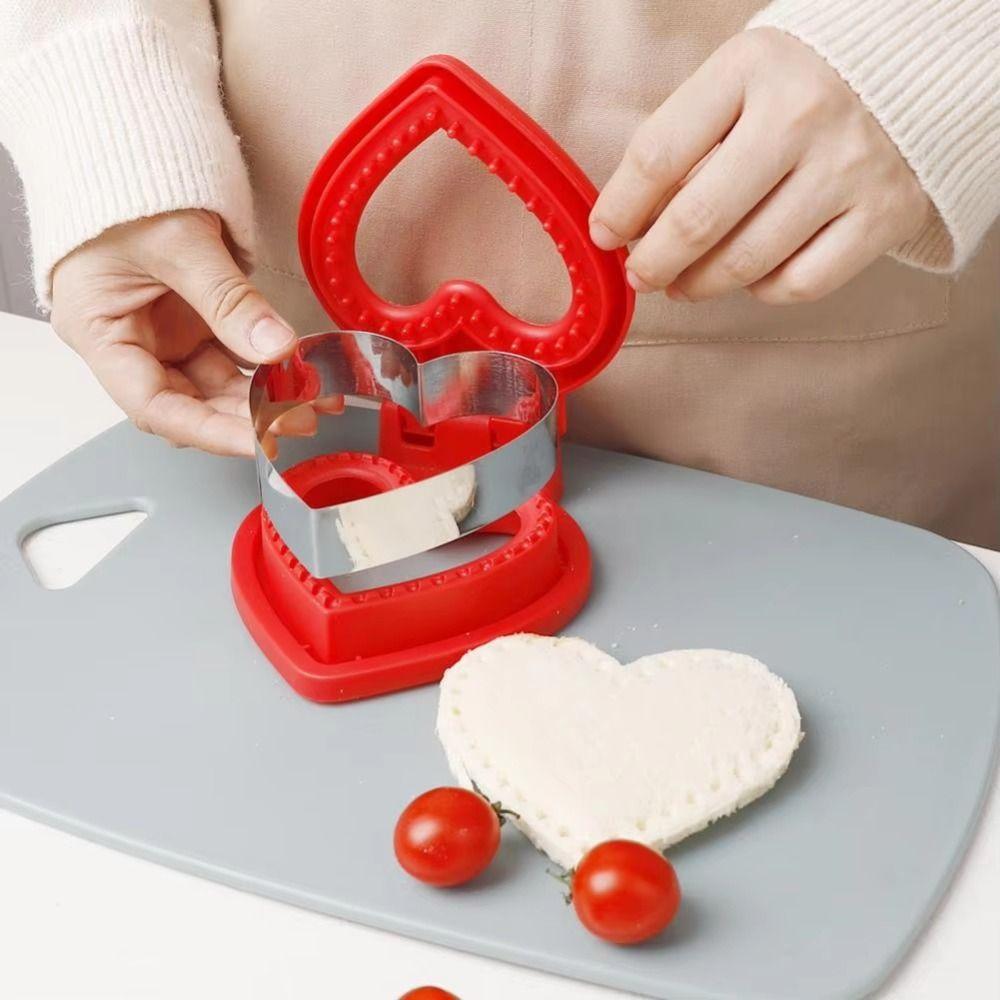 Edelstahl DIY Sandwichausstecher Form Herzförmiger Sandwichmacher für Kinder Mittagessen