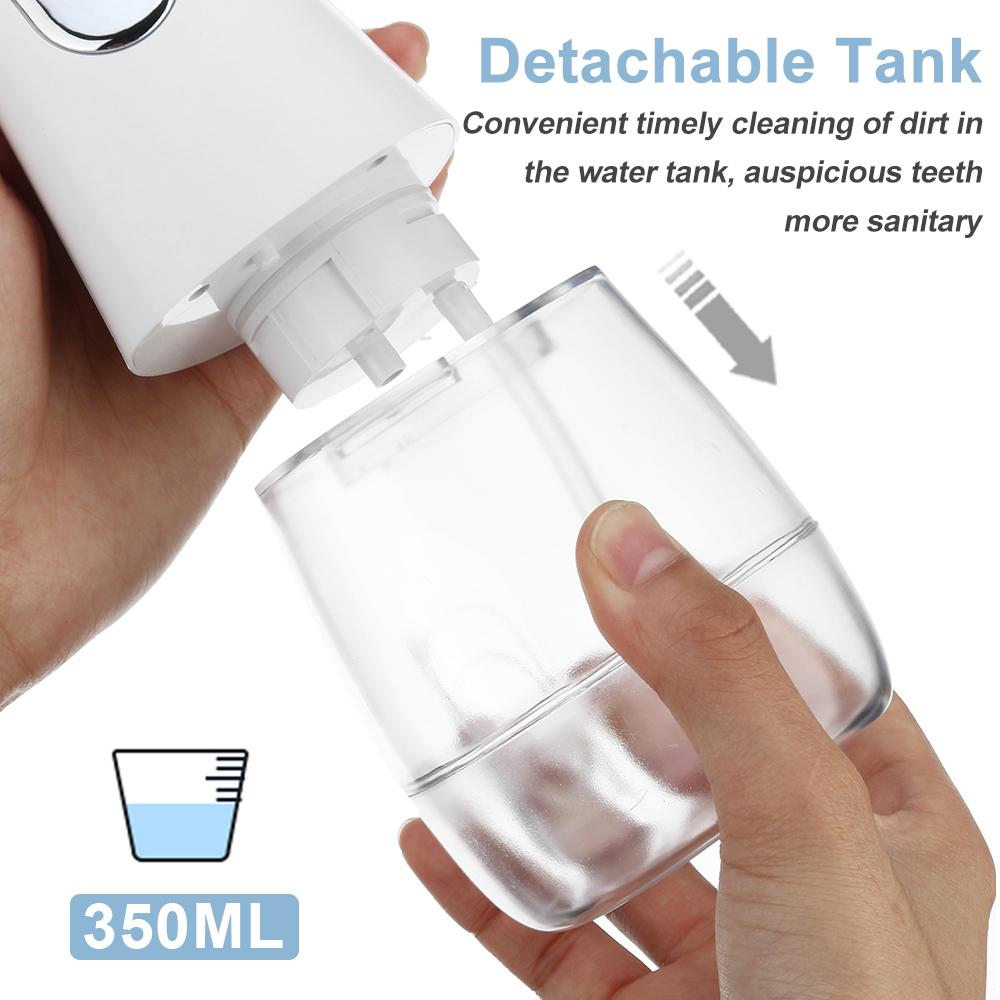 Portable Oral Irrigator Water Flosser Dental Water Jet Tools Pick Cleaning Teeth 350ML 5 Nozzles Mouth Washing Machine Floss