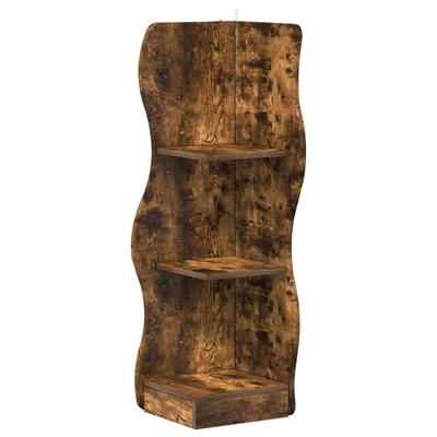 Corner Shelf Smoked Oak 34 X 33 X 102 Cm Engineered Wood