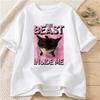 The Beast Inside Me Printed Pattern Tshirts Summer Unisex Women Funny Fashion Casual Tops Oversize ONeck Short Sleeve Tshirts