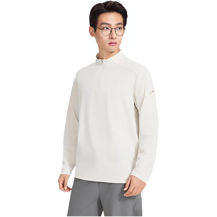 Li-Ning Solid Color Soft Versatile Simple Long Sleeve T-Shirt Men tops ATLW145-4