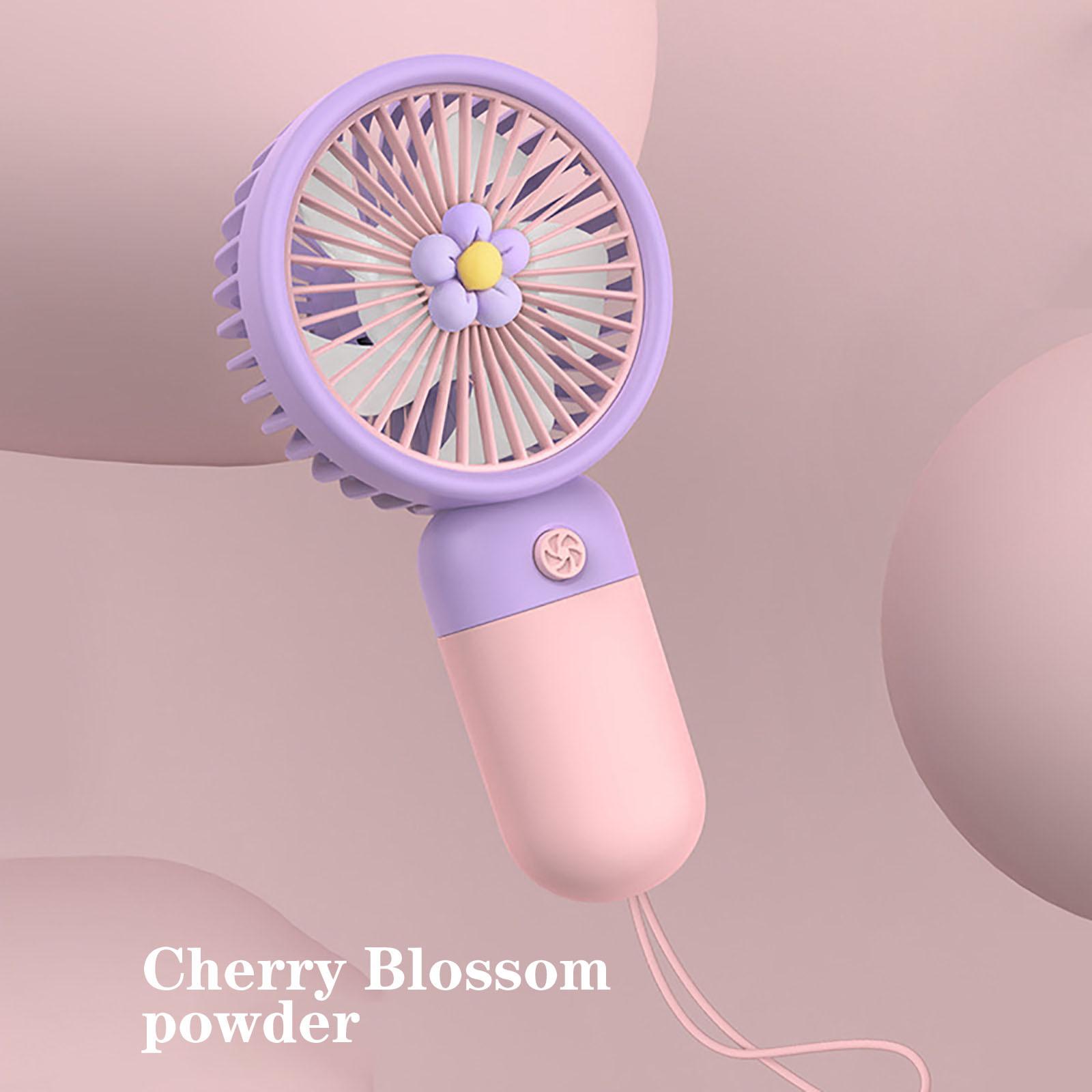 

Новый летний цветок ручной небольшой вентилятор небольшой свежий портативный портативный вентилятор на ремешке One Size розовый