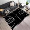 2D Basketball Court Area Rug Soft Non-Slip Basketball Crack Print Floor Mat Sports Theme Decor Carpet for Bedroom Game Room