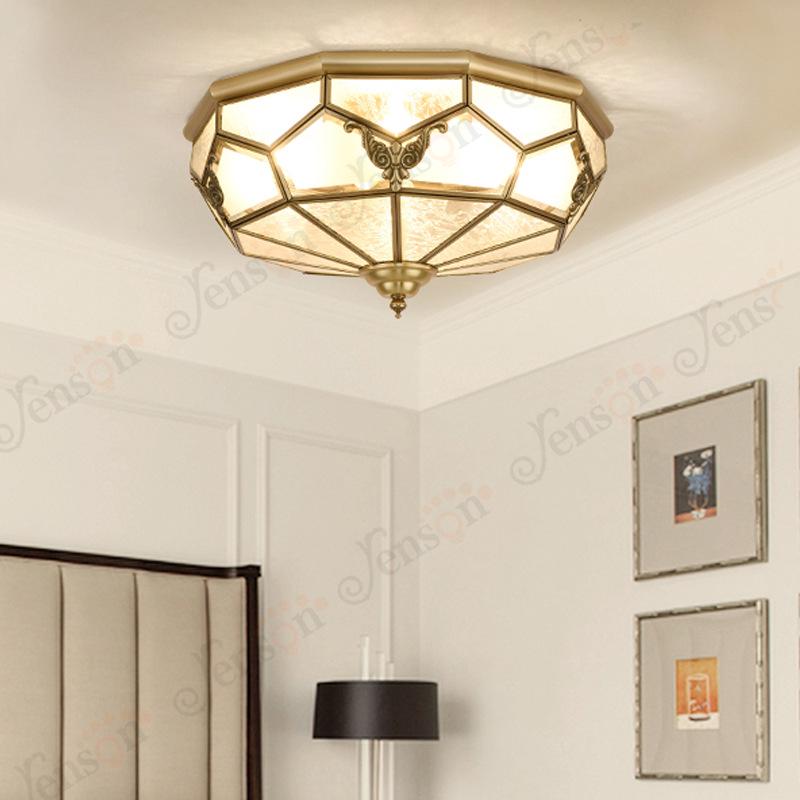 European All-Copper Ceiling Light for Bedroom, Living Room, Foyer, Balcony, or Aisle - Simple, Warm, and Romantic Design