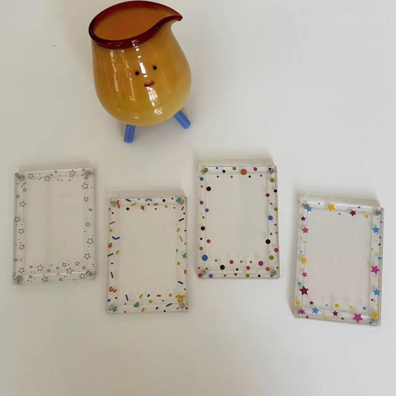 Magnetic 3 Inch Photo Frame Refrigerator Sticker Star Wave Dot Pattern Fridge Magnet for Holiday Souvenir Display