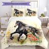 Horse Bedding Set Breathable Duvet Cover with Pillowcases Decorative Bed Linen for Bedroom Home Decoration Birthday Gift