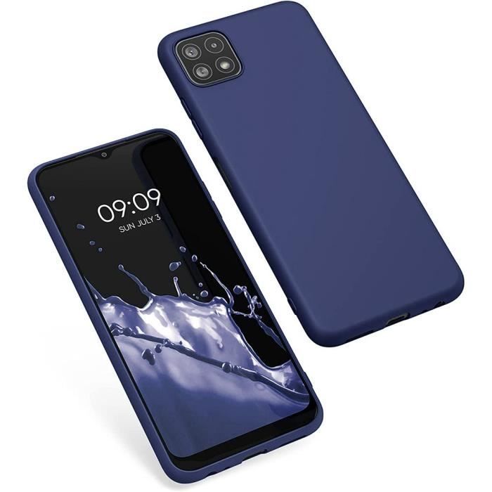 Coque - BOOLING - Samsung Galaxy A22 5G - Silicone - Anti-choc - Bleu Marine