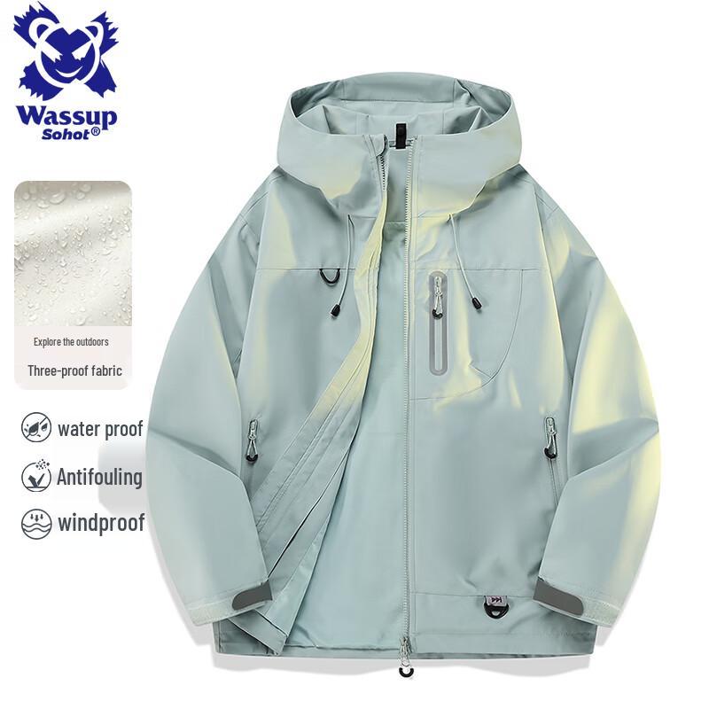 Wassup Sohot Men's Outdoor Windproof Waterproof Hooded Jacket