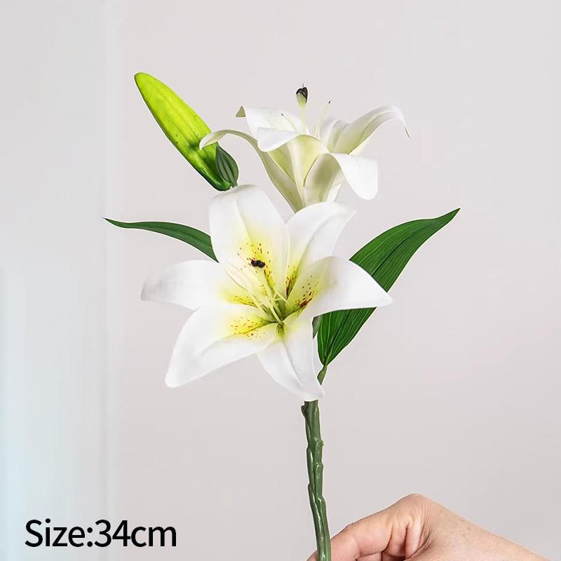 

Artificial Lily Decorations Fake Flower Plants Accessories Artificial Flowers for Vases Desk Accessories Wedding Bridal Bouquet