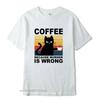 Cool Unisexs TShirt High Quality 100 Cotton Funny Cat Drinking Coffee Printing Casual Cool Loose Crew Neck TShirt Male Tops