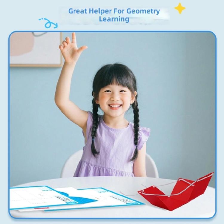 Portable Geometric Models Demonstrators with String Closure Foldable Paper Geometric Shape Workbook Kid Educational Toy