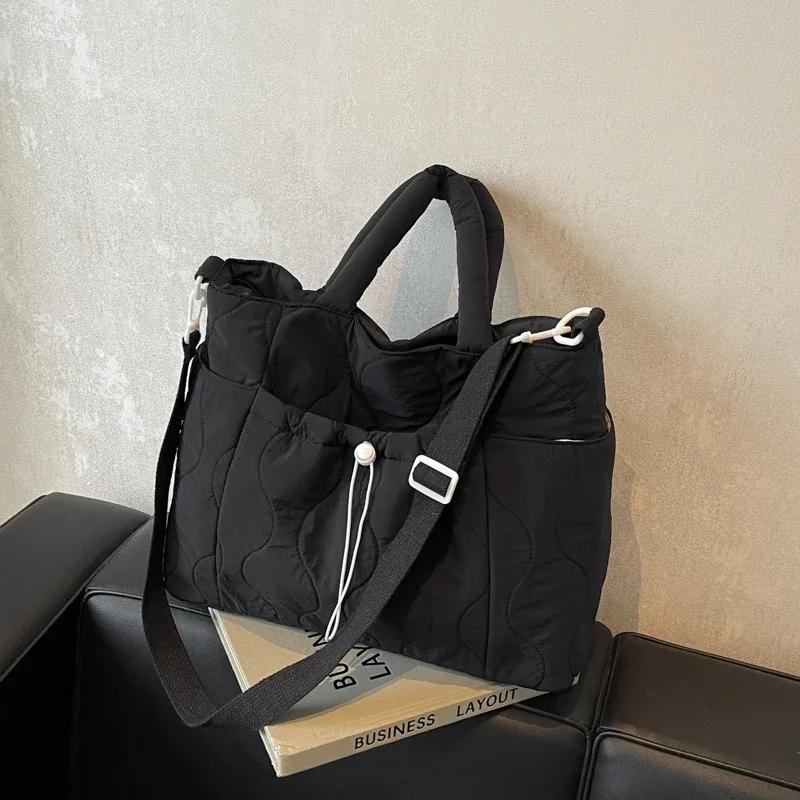 Fashion Large Cotton Tote Bags Women's Padded Shoulder Bags Large Capacity Women's Padded Travel Cotton Bags