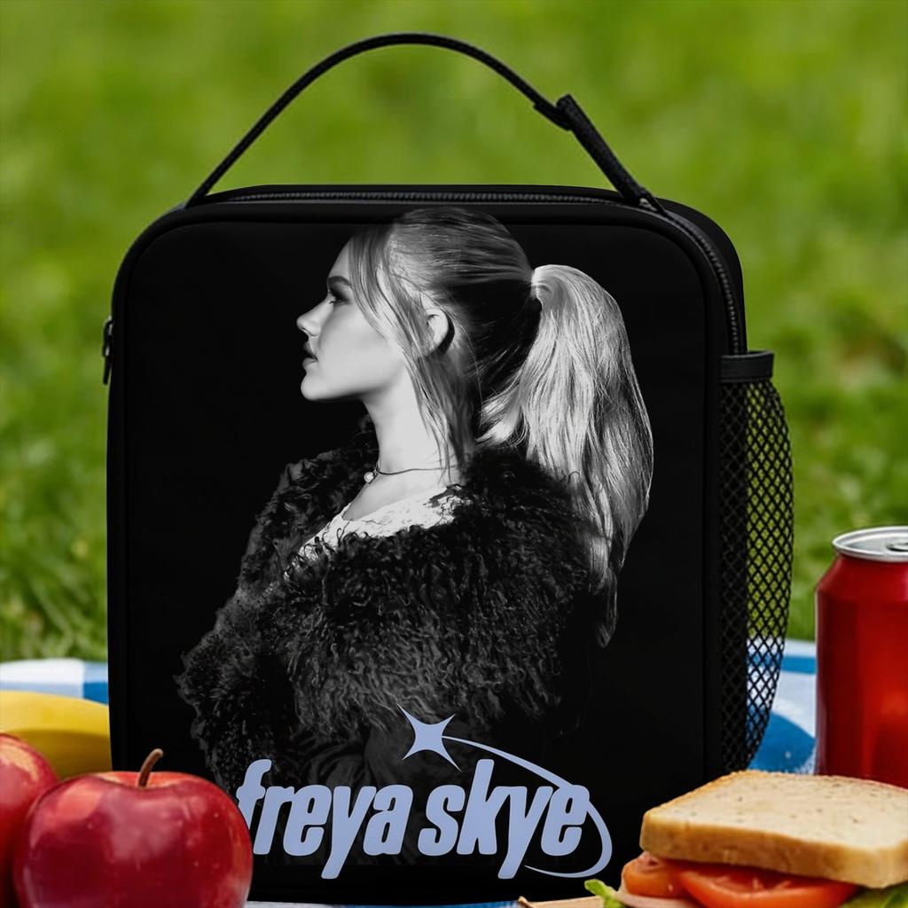 Freya Skye Lunch Bag Tour Fashion Lunch Box For Women Office Portable Cooler Bag Oxford Print Tote Food Bags