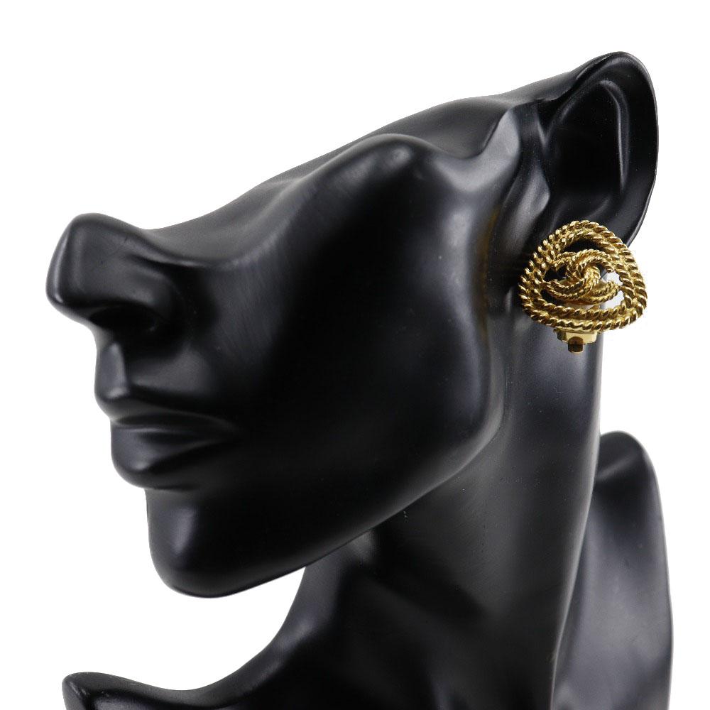 Chanel COCO Mark Earring Gold Plated Gold 13g Women Used
