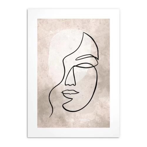 Nowoczesny Plakat Obraz ścienny na ścianę Beżowy Boho Kobieta do salonu