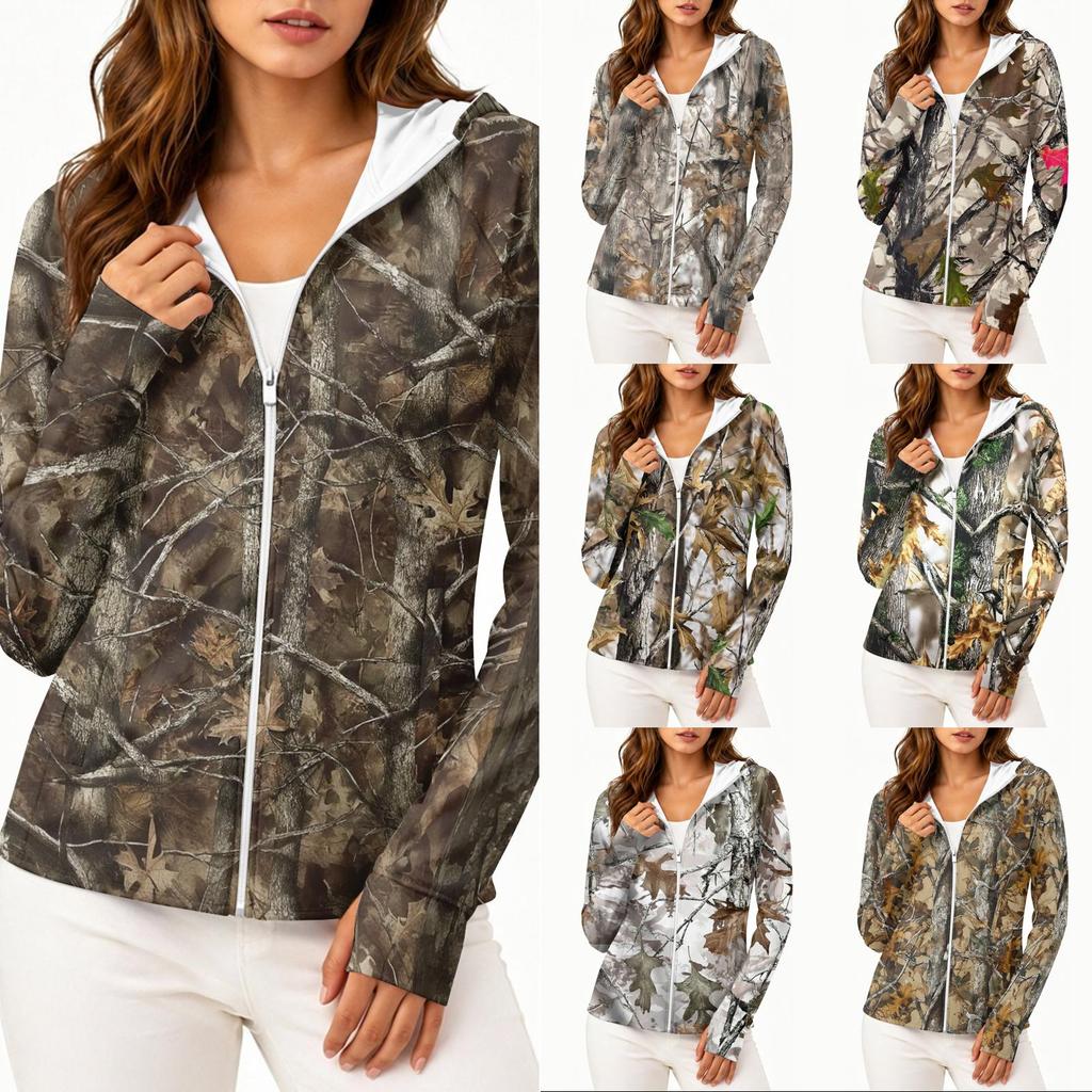 Womens Lightweight Full Zip Hoodie Sun Protection Jacket with Hood and Pockets Long Sleeve Outdoor Activewear