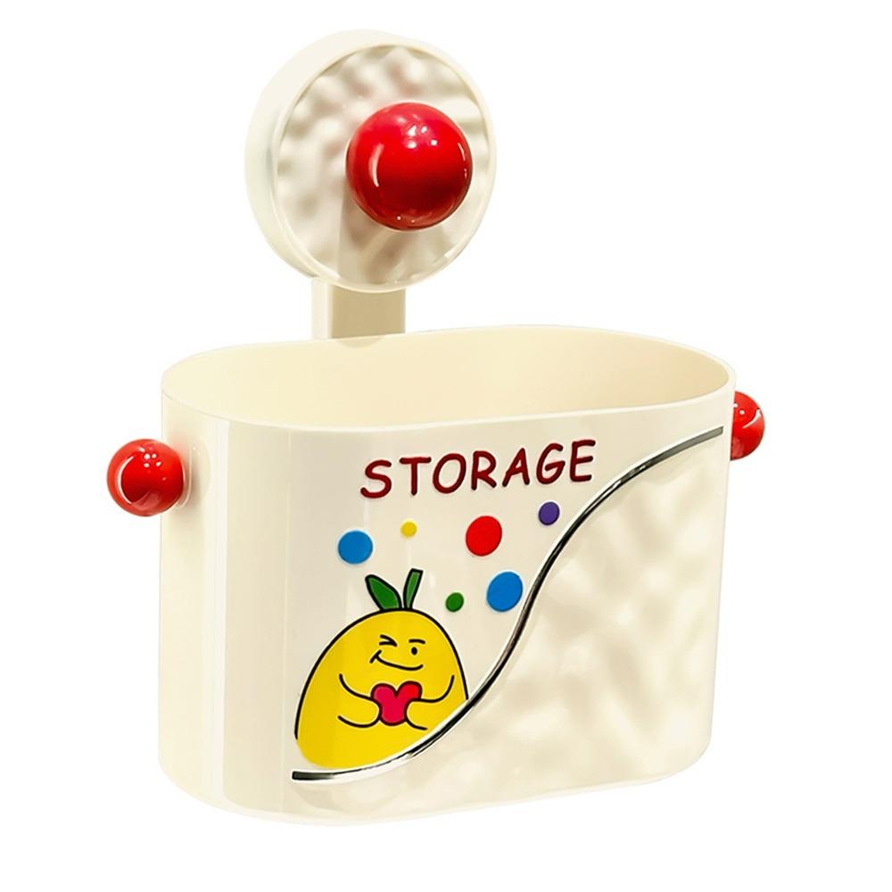 

Punch Free Suction Cup Face Towel Storage Basket Plastic Washcloth Storage Box Bathroom бежевый