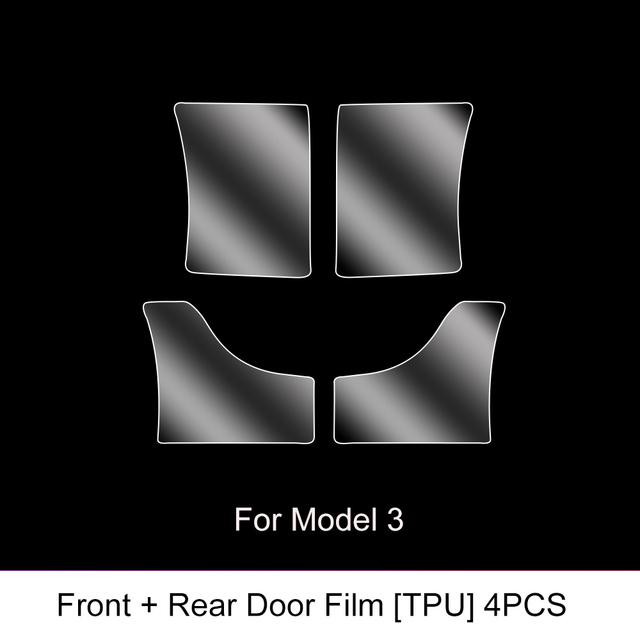 For Tesla Model3/Y 2017-2022 Front Door Rear Door Protective Film Invisible Car Clothing TPU Film Decoration Special Accessories