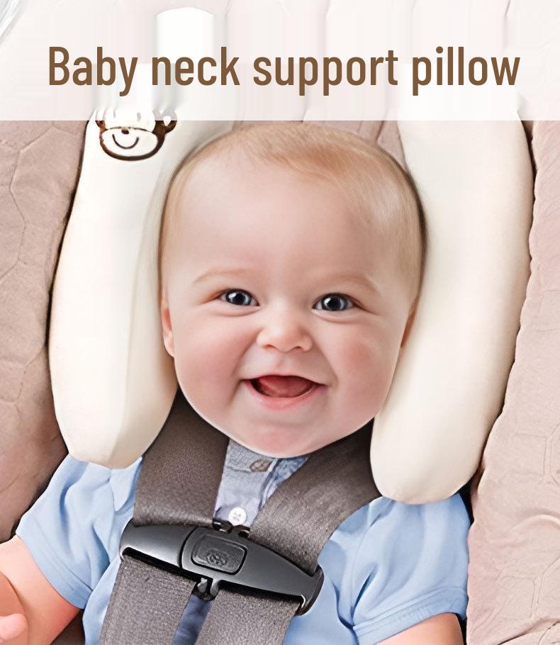 Banana-Shaped U-Shaped Neck and Head Support Pillow for Infant Strollers.