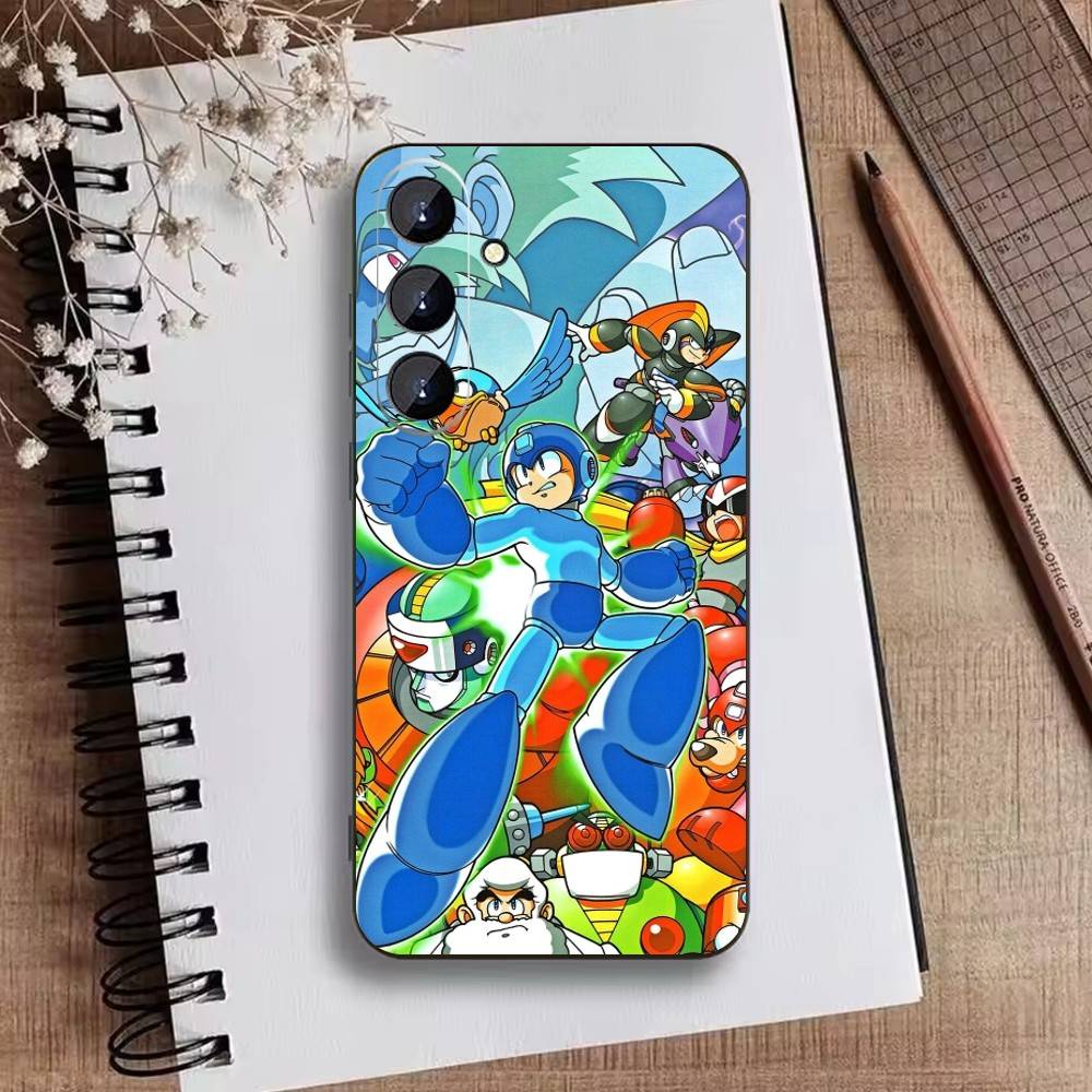 H-Mega Man Anime Phone Case For Samsung Galaxy A73,A21s,A22,A31,A52,A53,A71,A41Soft Black Shell