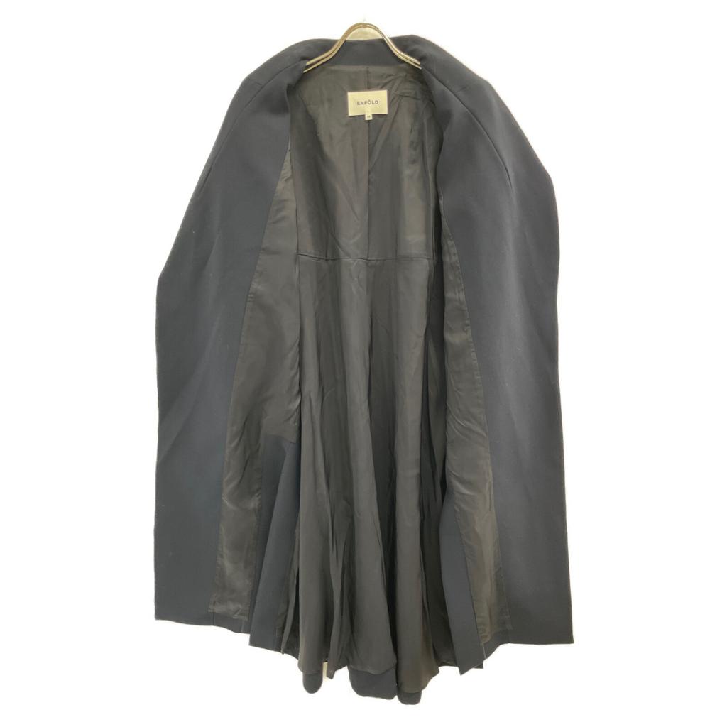 ENFOLD 300CS230-0460 Navy Double Cross Slit Overcoat Coat 38 NavyUsed