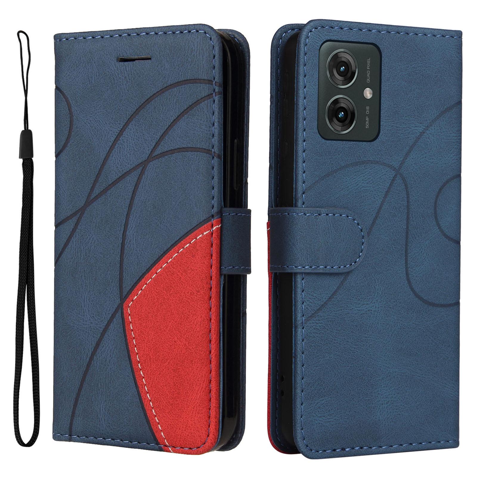 

Для Motorola Moto G55 5G Кожаный чехол-бумажник с подставкой, Цветная splicing, Чехол для телефона B