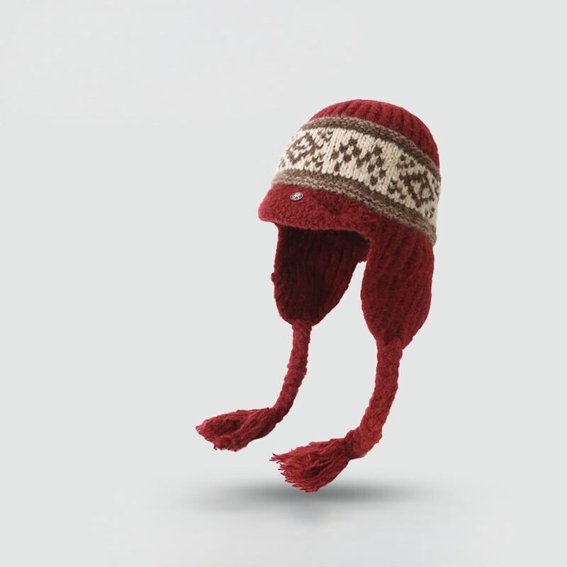 LCsanyp Вязаная зимняя шапка с ушками в стиле Fair Isle