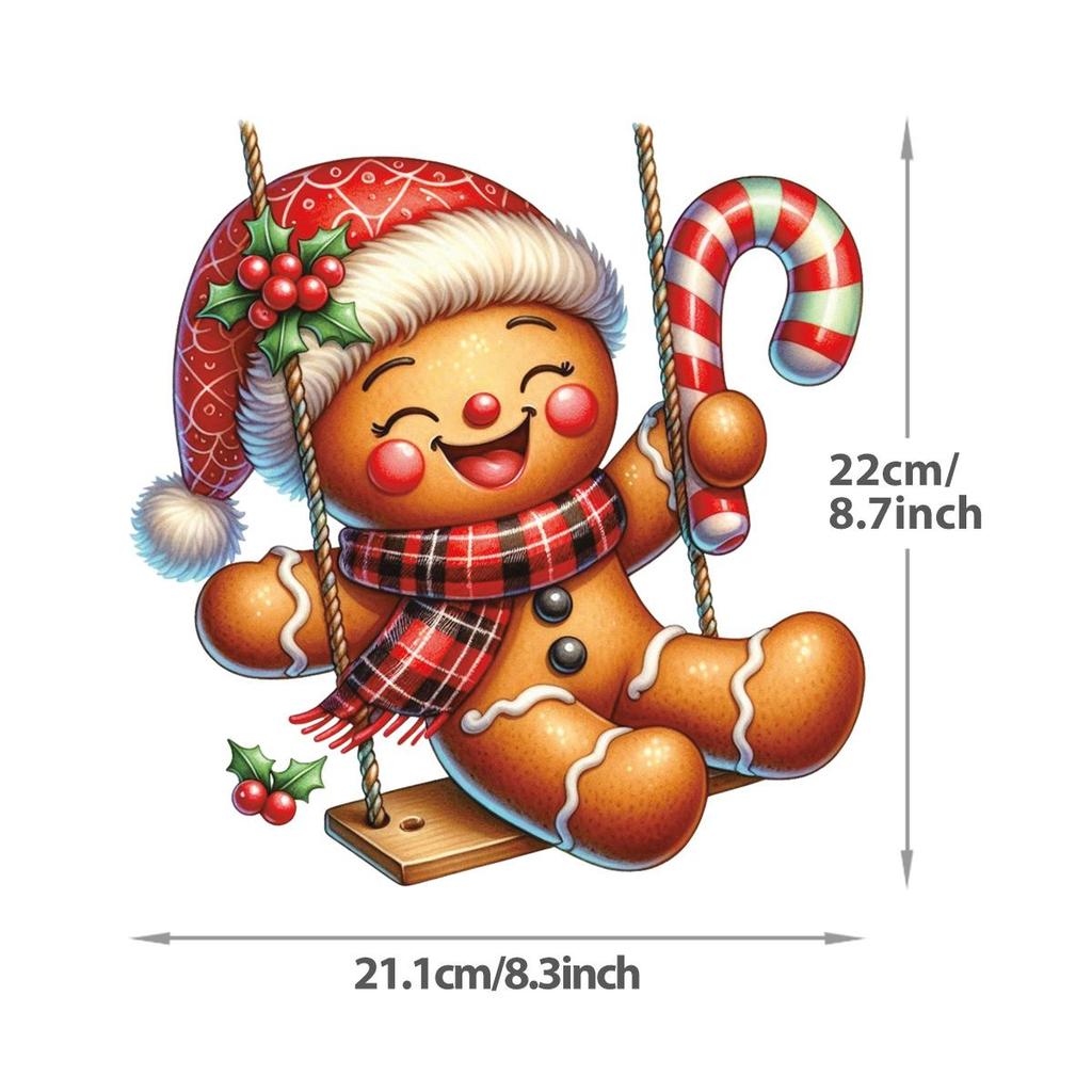 Beautiful Christmas ironing patches, cute gingerbread Diy T-shirts, clothes, stickers, sweatshirts, hats, heat transfer heat-pressed stickers