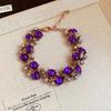 French Court Style Rhinestone Earring & Necklace Set - High-End Light Luxury Design with Clavicle Chain