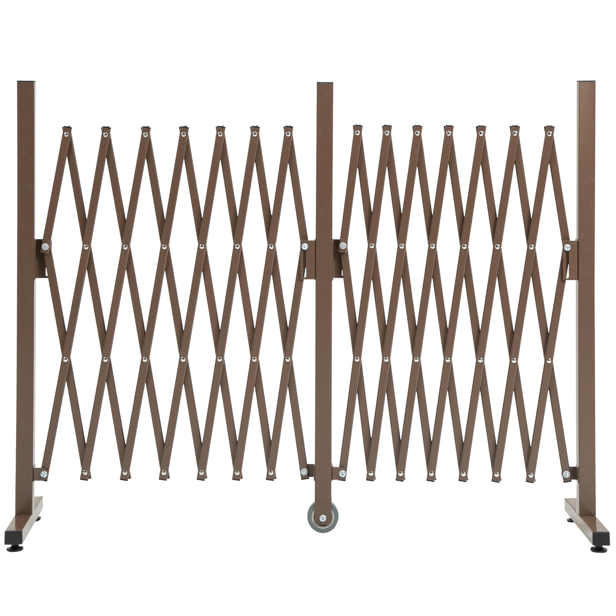 Clôture Treillis Extensible Autoportante Mobile Pliante Panneau Écran de Jardin Aluminium 405cm X 103.5cm Marron Foncé
