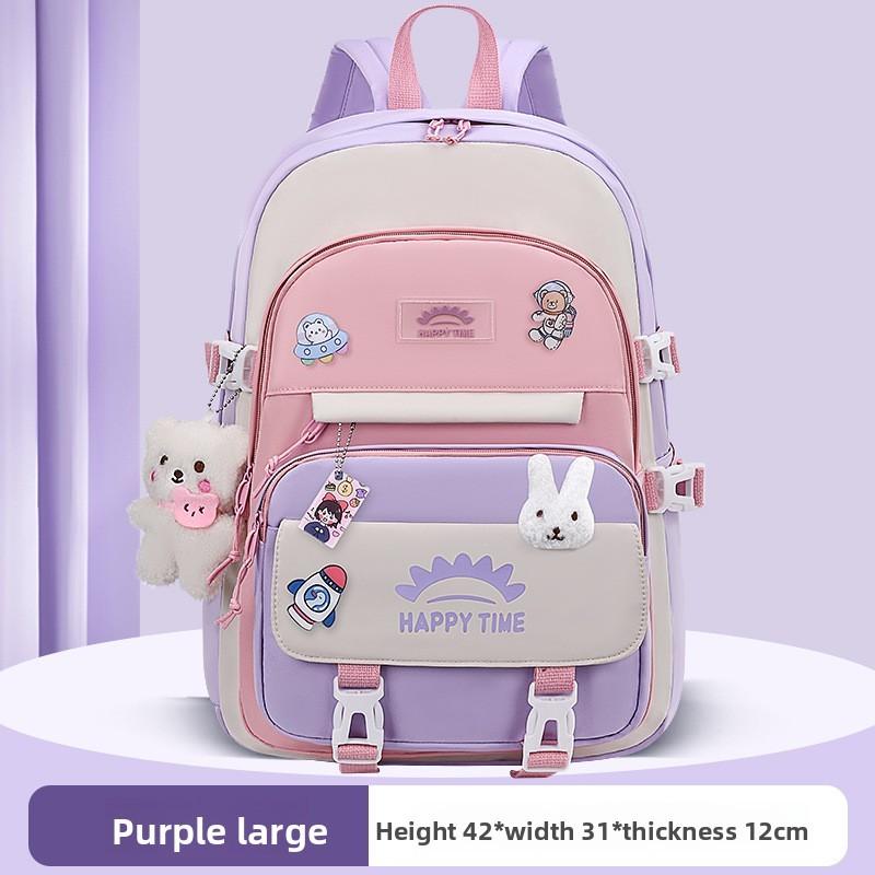 Rocket Girl Backpack With Waterproof Canvas For Middle School Students