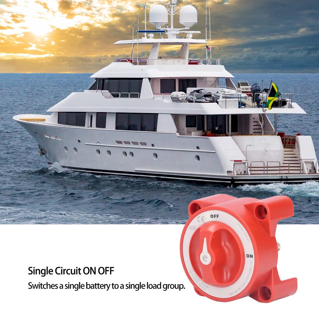 KIMISS Blue Sea Switch, 350A Switch 48VDC Knob Type Single Circuit Power