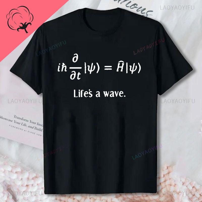 Funny Schrodinger Equation TShirt for Physicists Mathematicians T Shirt Boys Fashion Cotton Print Shirt Mens Graphic Tee Tops