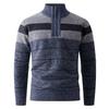 Autumn/Winter Men's Trendy Knit Half-Zip Sweater - European and American Style