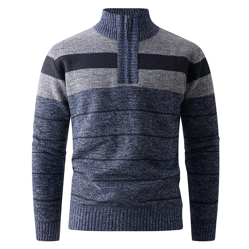 Autumn/Winter Men's Trendy Knit Half-Zip Sweater - European and American Style