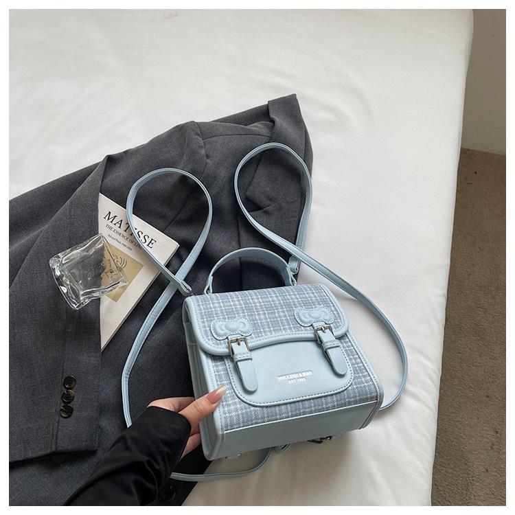 Schoolbag College Style Plaid Backpack 1011 New Fashion Niche Casual Multifunctional Backpack Versatile Shoulder Crossbody Bag