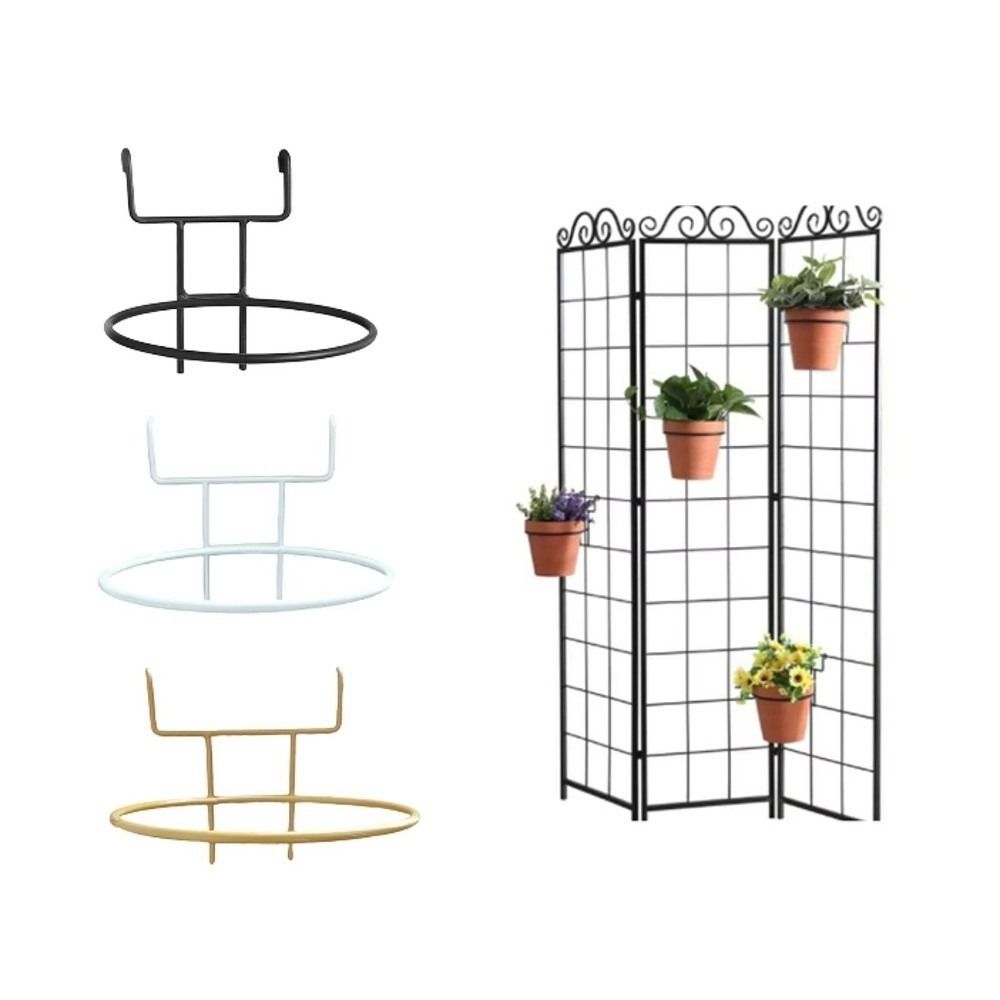 Iron Art Material Railing Flower Pot Hanger Space-saving Sturdy Structure Hanging Basket Holder Easy Installation