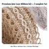 4 Rolls Jute Lace Ribbon with Twine Textured Burlap Trim Environmentally