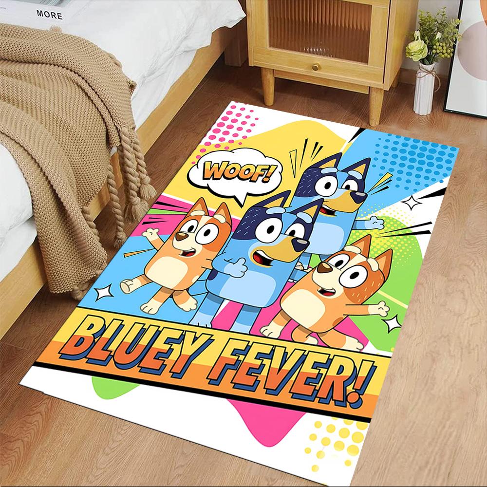 Bluey Fever Adventure Floor Rug Office Rug Perfect for Living Rooms Kitchen Bedrooms Foyer Antislip Carpet Office home decor Best for Christmas