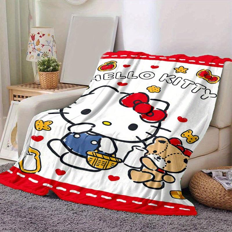 1pc. Hello Kitty Cute Cartoon Print Blanket - Perfect for Home, Office, Outdoor Use, Gift Idea, Suitable for Al