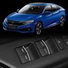 7Pcs Chrome Silver Car Window Lift Button Cover Sequin Trim Stickers for Honda Civic 10th 2016-2026 Accessories