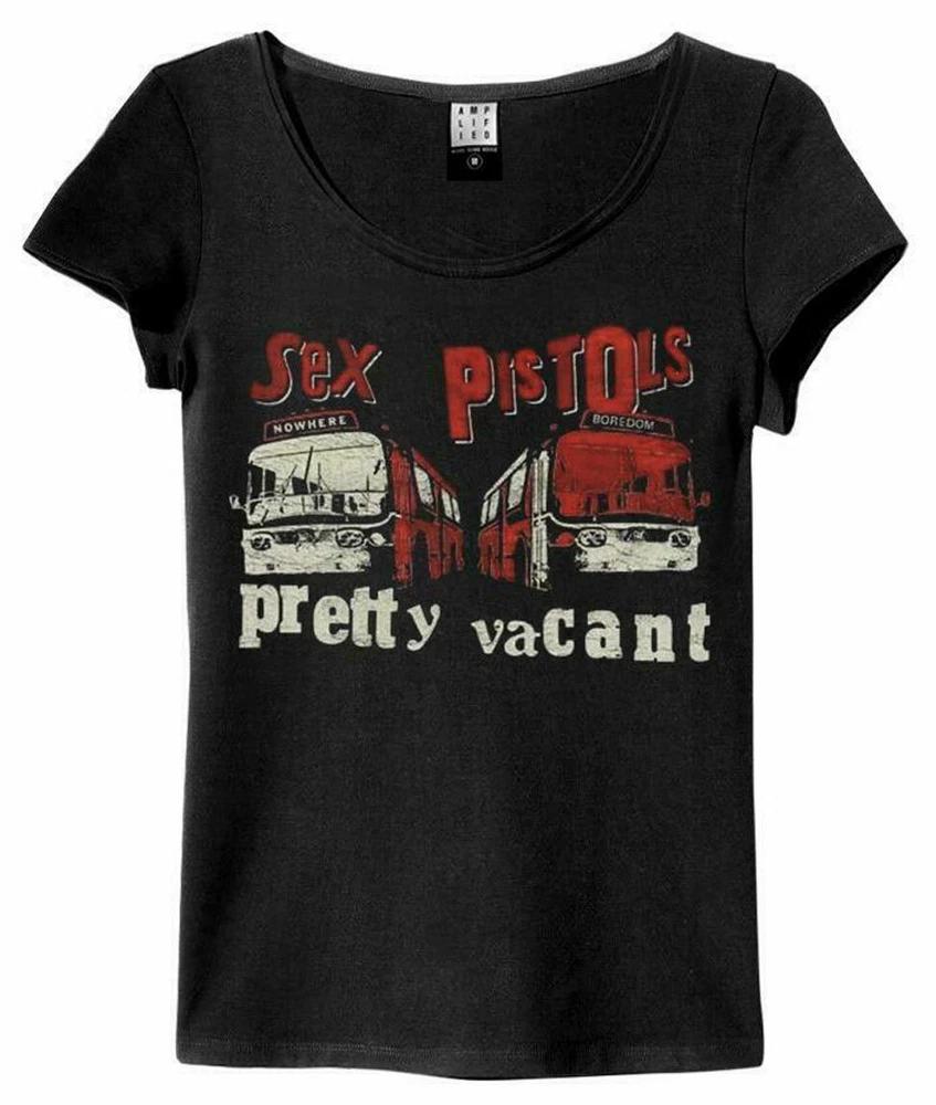 Amplified Sex Pistols Pretty Vacant Ladies Black T Shirt Sex Pistols Fitted Tee S