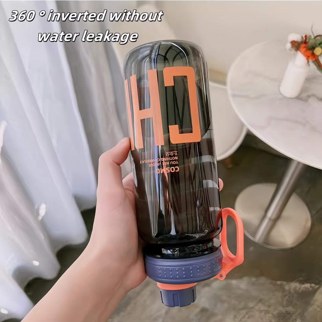 800ML Sport-Wasserflasche mit großer Kapazität mit Tragegriff Kunststoff Gym Wasserbecher Tragbare Fitness-Trinkwasserkanne BPA-frei