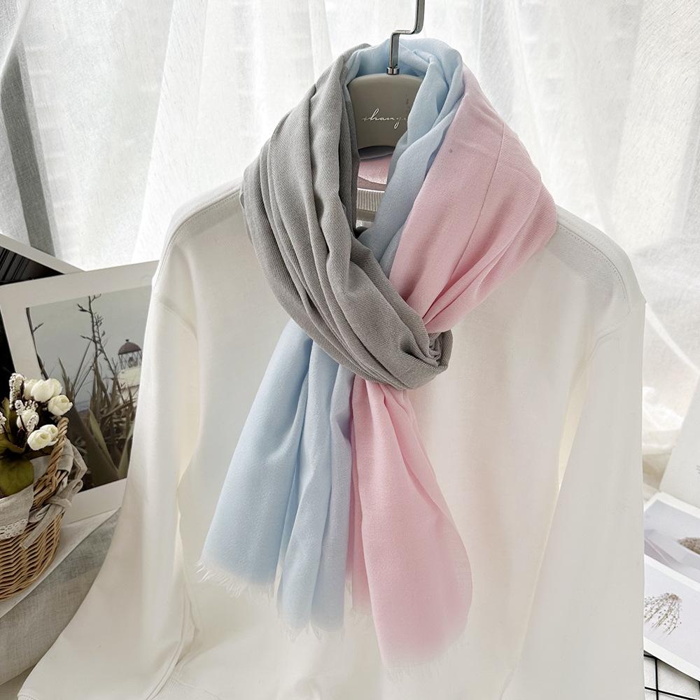 Warm Thorn Wool Scarf for Women Autumn and Winter Imitation Cashmere Light and Color Matching Scarf