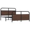 VidaXL Metal Bed Frames Without Mattress Brown Oak 140x190 Cm, Bedroom Furniture, Double Bed, Bed Base, Bed, 3318661