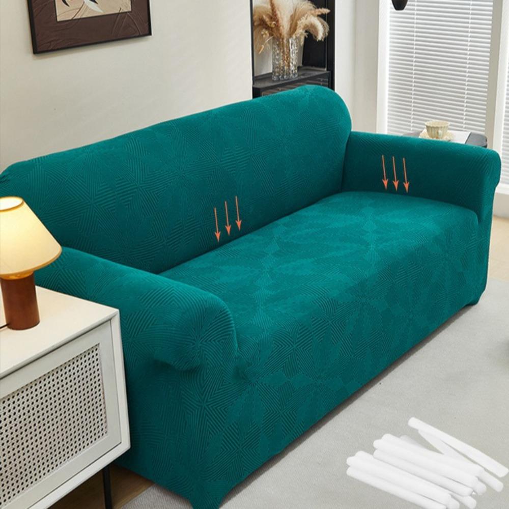 Thick Jacquard Sofa Cover Full Elastic Slipcovers for Single Three Four Seater Solid Color Sofa Protector