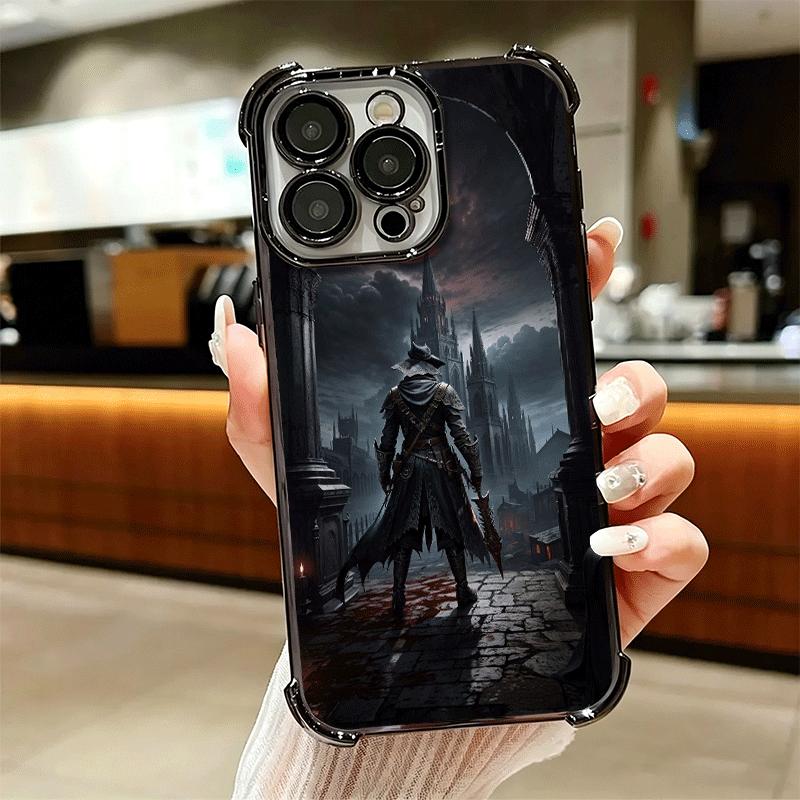 B-Bloodborne Game Plating Phone Case For Iphone 16 17 Pro Max Air 16E 14 15 Plus 12 13 Mini Anti-Fall Airabag Cover