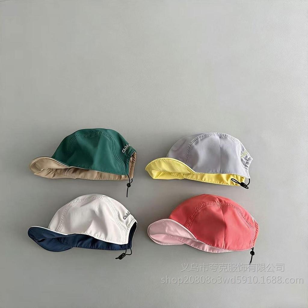 Spring Baby Reversible Soft Brim Cap Unisex Infant Sun Protection Baseball Hat For Boys And Girls